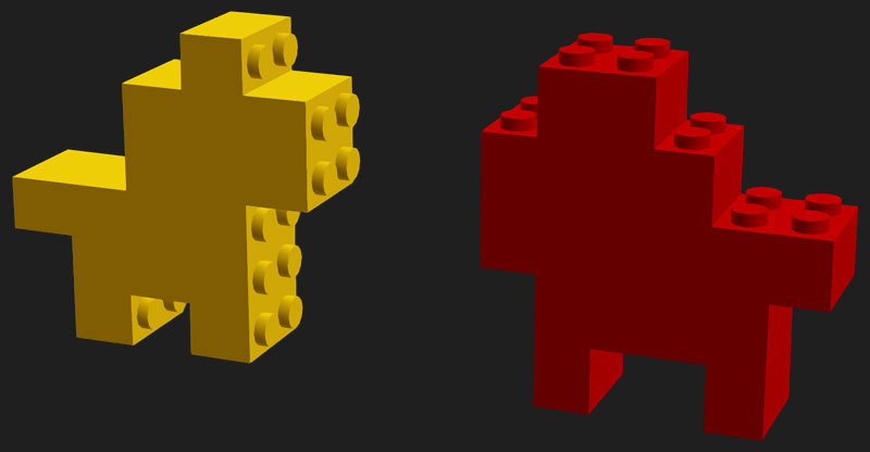 The choice of a more beautiful doggie from the blocks LEGO